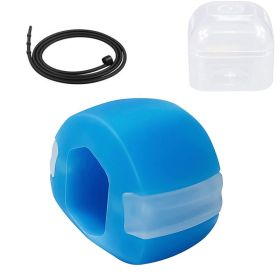 Jaw Exerciser Fitness Face Masseter Double Chin Remover Silica Gel Face Fitness Ball Facial Muscles Trainer Jawline Simulator (Color: Blue)