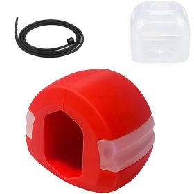 Jaw Exerciser Fitness Face Masseter Double Chin Remover Silica Gel Face Fitness Ball Facial Muscles Trainer Jawline Simulator (Color: Red)
