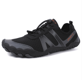 Couples fitness sneakers outdoor beach swimming shoes anti-slip wear-resistant men's and women's running shoes yoga shoes professional upstream s (Color: Black, size: 39)
