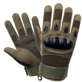 Tactical Military Gloves Shooting Gloves Touch Design Sports Protective Fitness Motorcycle Hunting Full Finger Hiking Gloves (Color: Army green, size: L)