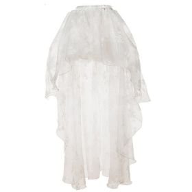 Korean-style Embroidered Floor-length Bridal Wedding Dress Long Sleeve Lace Slim-fit Slimming Irregular Half-length (Option: White-2XL)