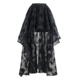 Korean-style Embroidered Floor-length Bridal Wedding Dress Long Sleeve Lace Slim-fit Slimming Irregular Half-length (Option: Black-4XL)